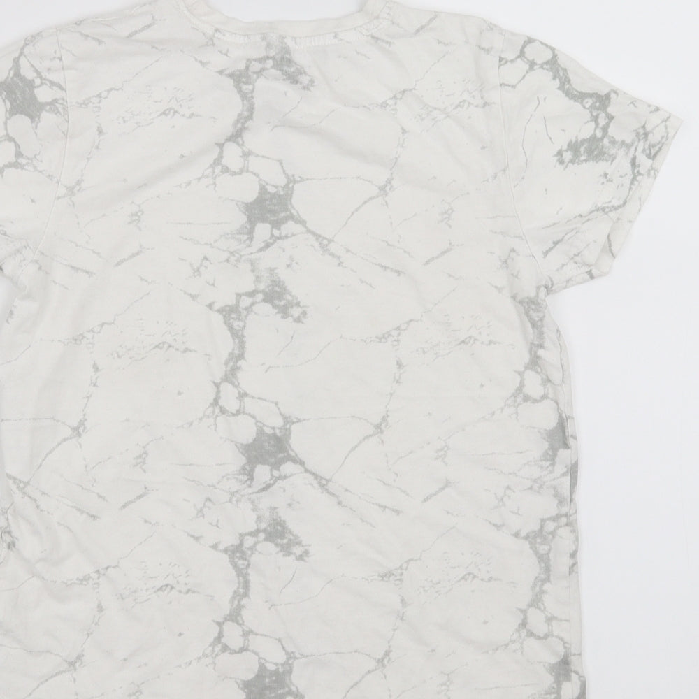 Primark Boys White Basic T-Shirt Size 8-9 Years - Marble effect