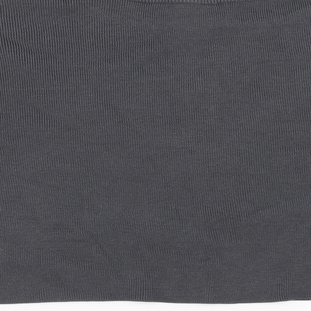 New Look Womens Grey Pullover Jumper Size 12 - tie sleeve detail