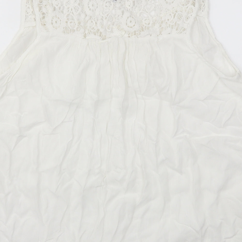 next Womens White Floral Basic T-Shirt Size 12