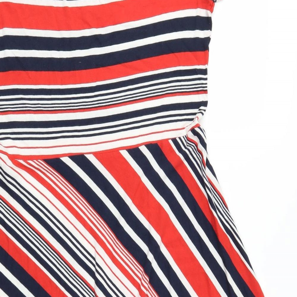 ESMARA Womens Red Striped Fit & Flare Size L