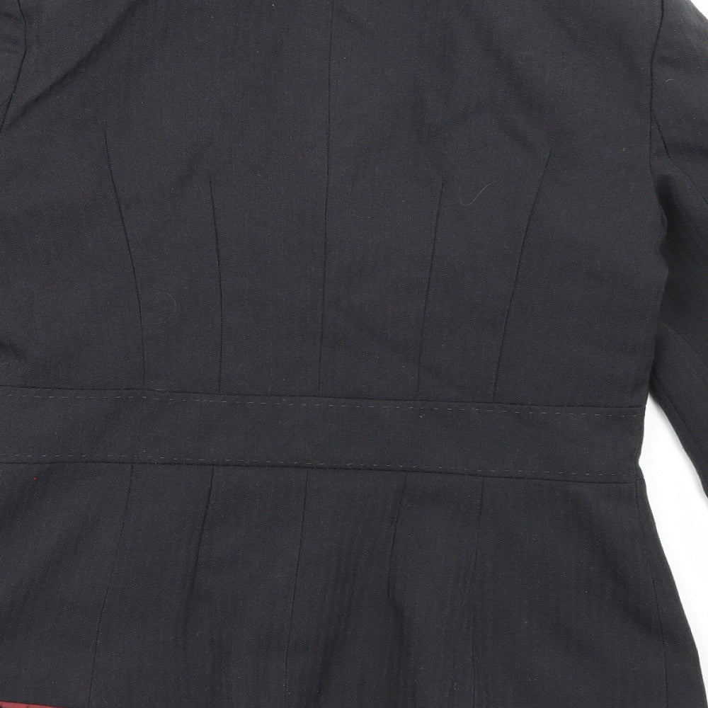 TESCO Womens Grey Striped Rayon Jacket Blazer Size 8