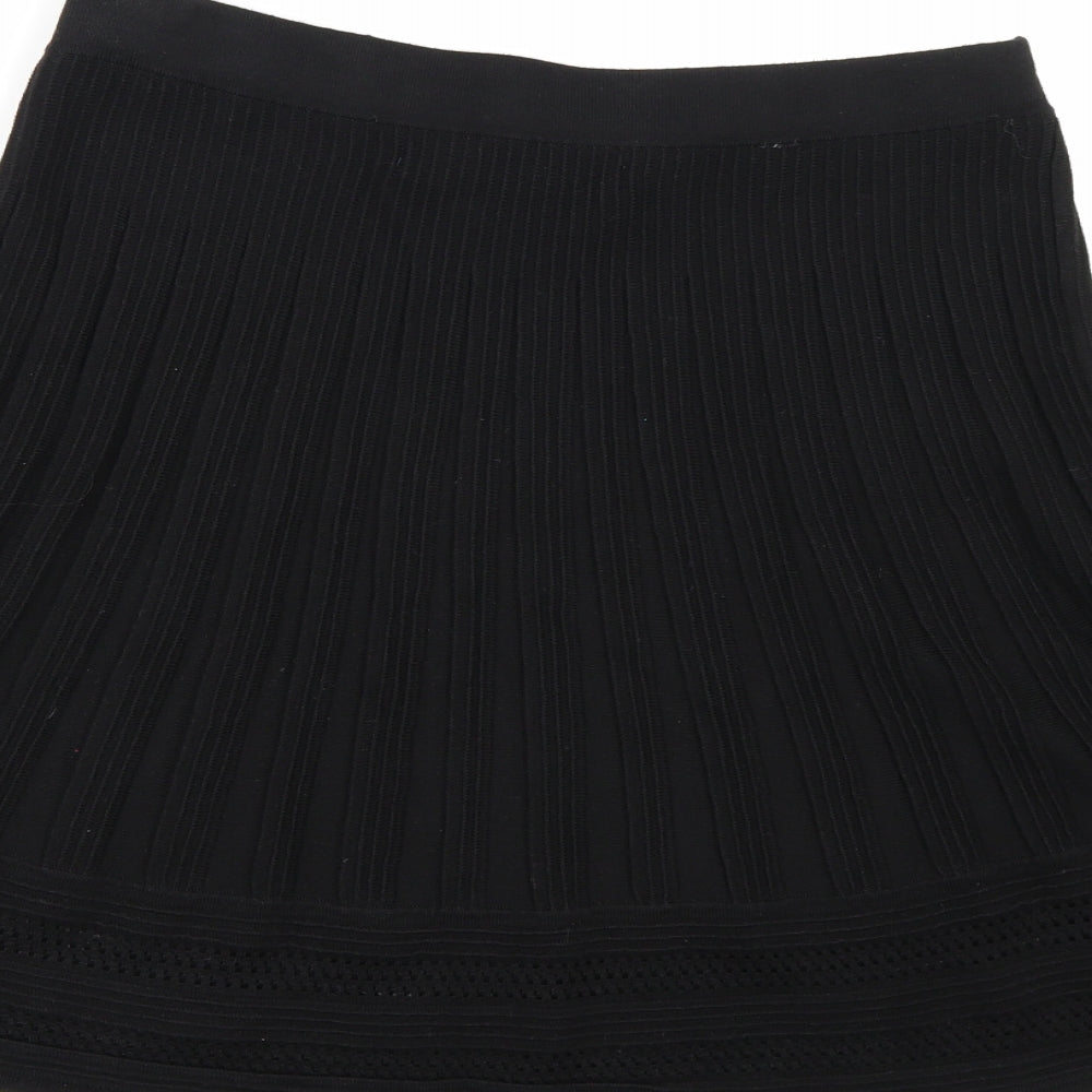 Max Studio Womens Black Knit A-Line Skirt Size L