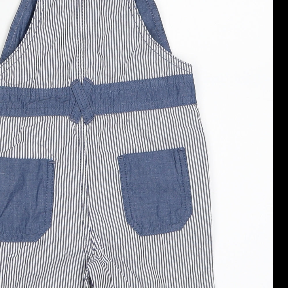 Matalan Boys Blue Striped Dungaree One-Piece Size 6-9 Months