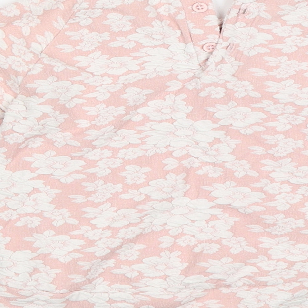 F&F Girls Pink Floral Pullover Sweatshirt Size 2-3 Years