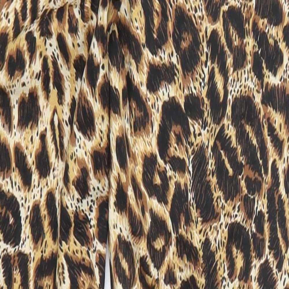 Kiki Riki Womens Brown Animal Print Cropped Leggings Size S L23 in