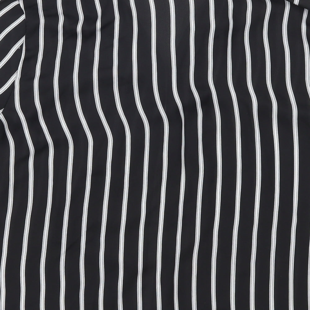 Atmosphere Womens Black Striped Basic Button-Up Size 12
