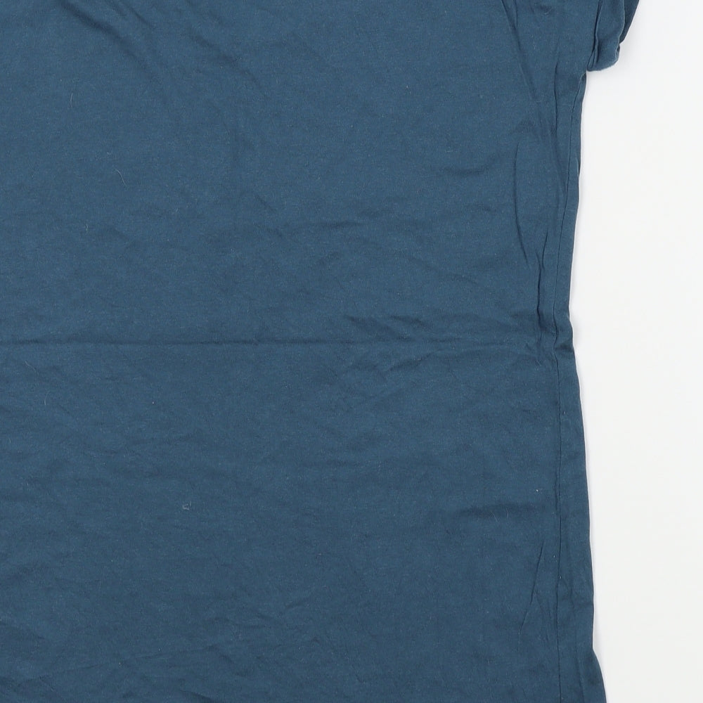 Avon Womens Blue Houndstooth Basic T-Shirt Size 10 - LET IT SNOW