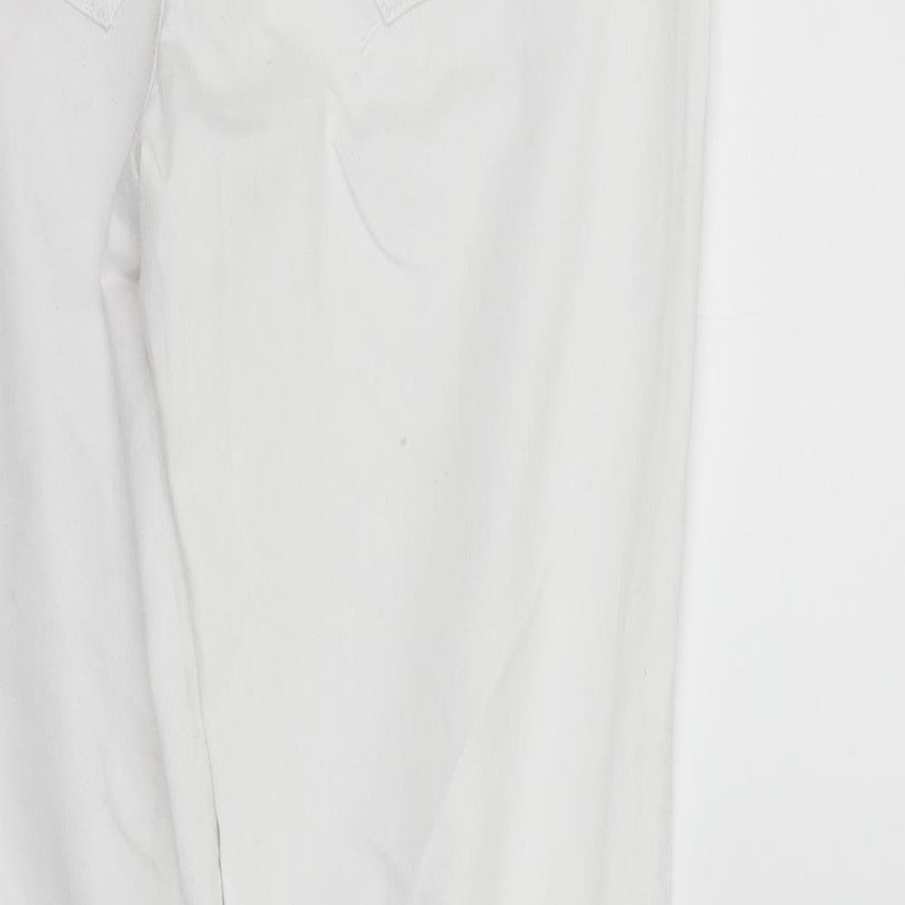 deniem & co Womens White Straight Jeans Size 14 L28 in