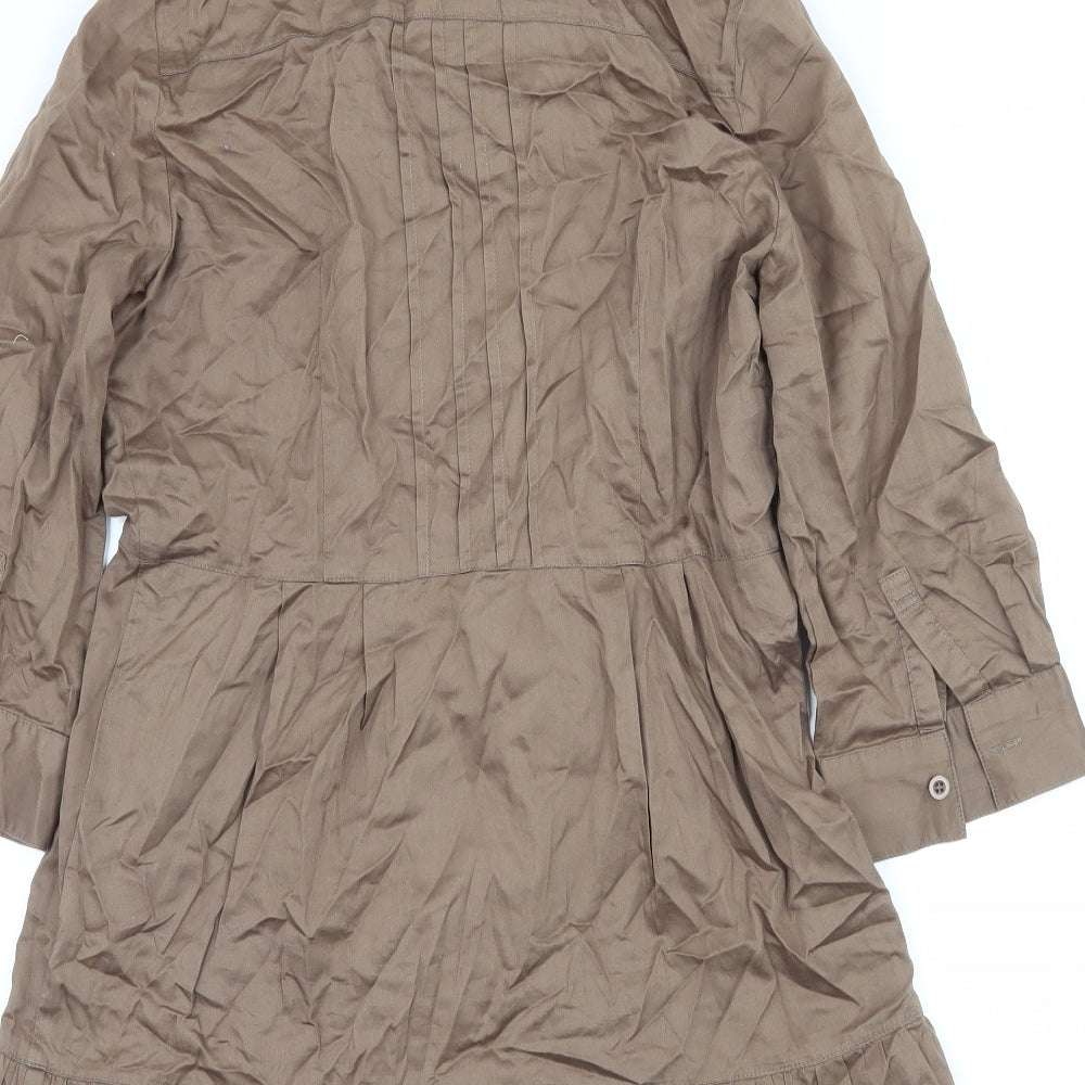 k.a.t Womens Brown Basic Button-Up Size S