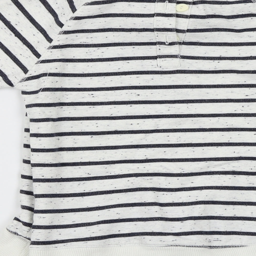 NEXT Girls White Striped Pullover Jumper Size 6 Years