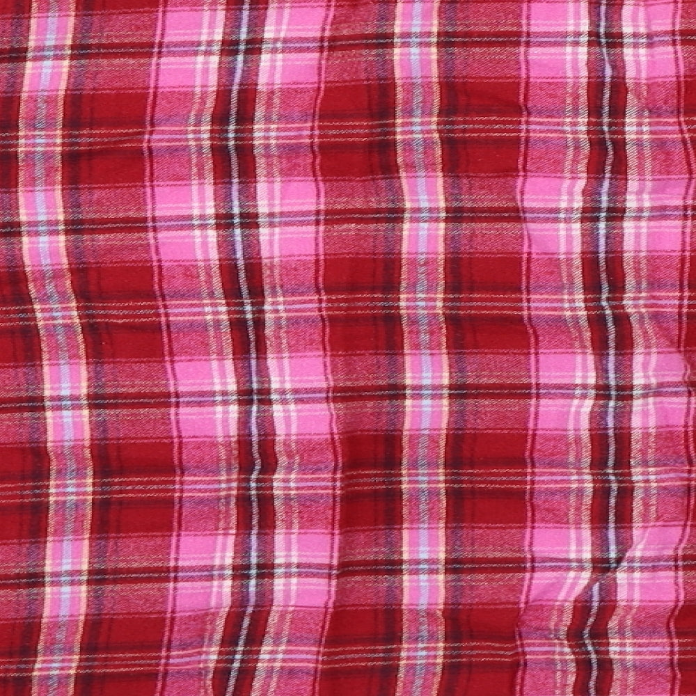 NEXT Womens Pink Check Basic Button-Up Size M