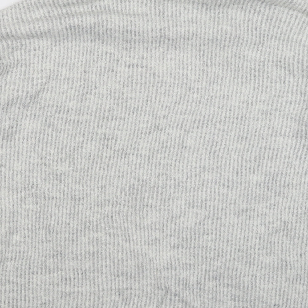 Primark Womens Grey Striped Knit Pullover Jumper Size 12 - Oversized