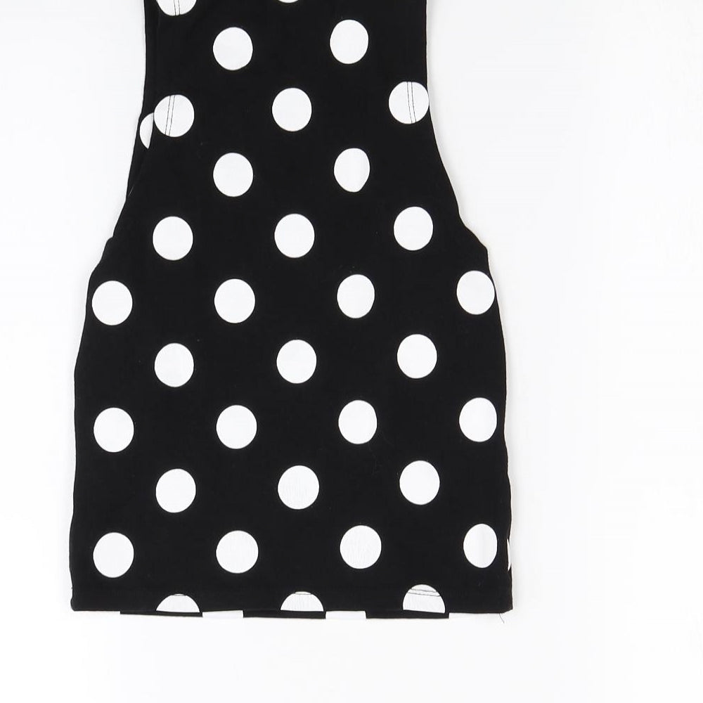 Republic Womens Black Polka Dot Cropped Tank Size 8