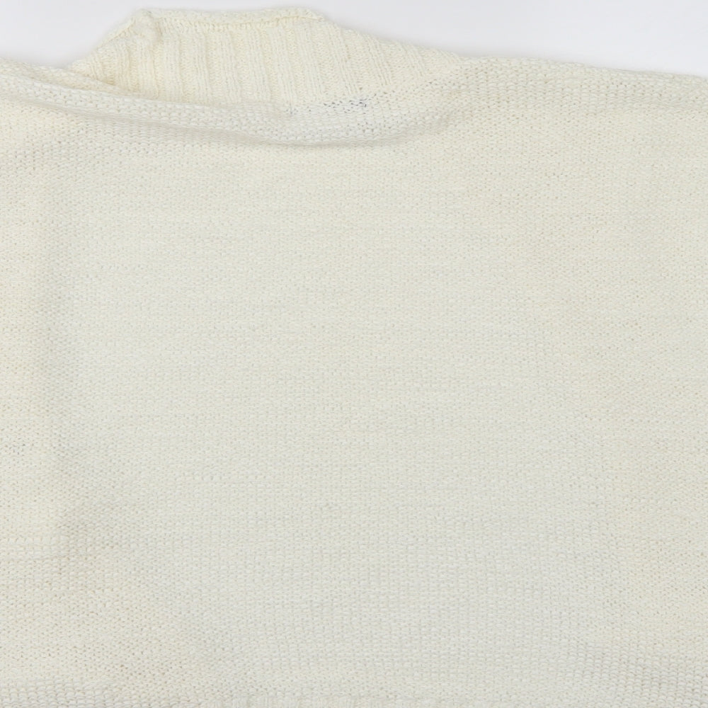 Bonmarché Womens White Cardigan Jumper Size XL