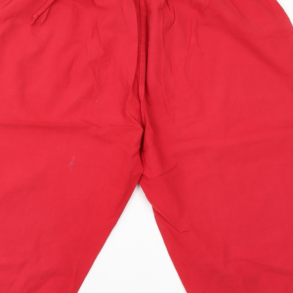 Moda Womens Red Cropped Trousers Size 2XL - Elastic Waist