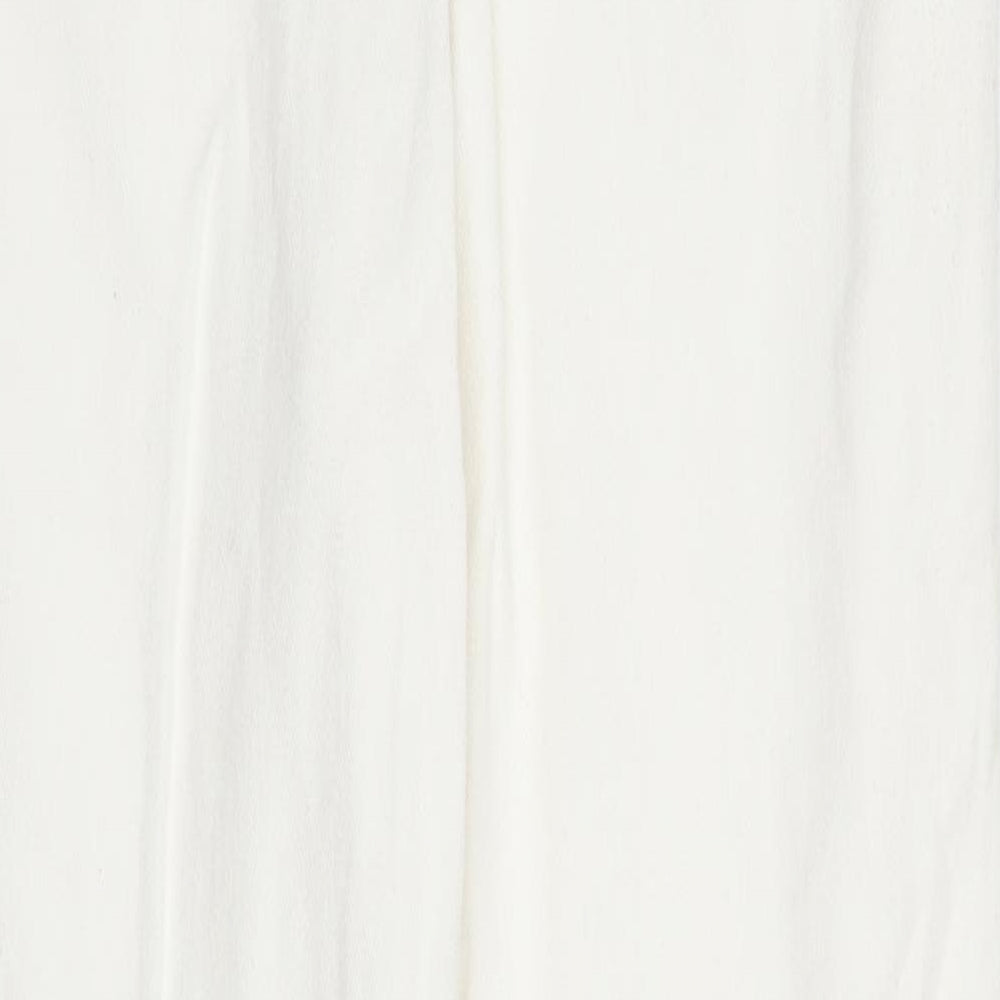 PRETTYLITTLETHING Womens White Denim Straight Jeans Size 8 L27.5 in