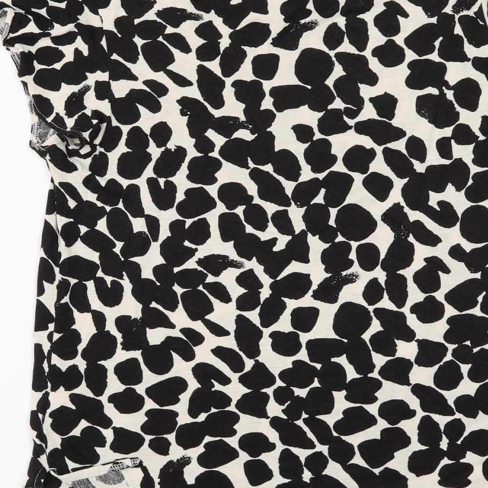 H&M Womens Black Geometric Basic T-Shirt Size S