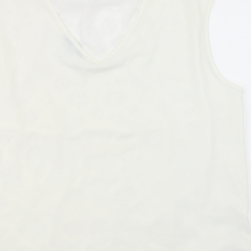 NEXT Womens White Basic Tank Size L - Knitted overlay