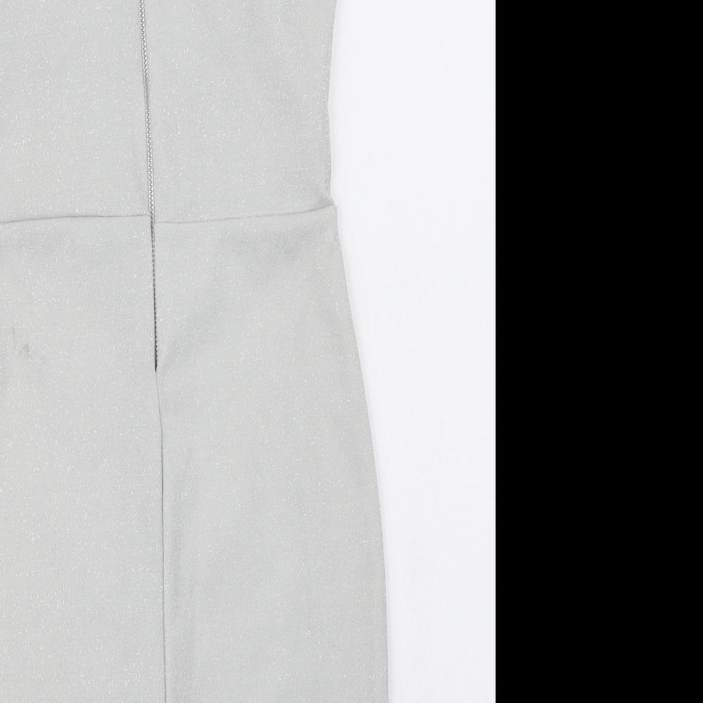 Ribbon Womens Silver Bodycon Size 8