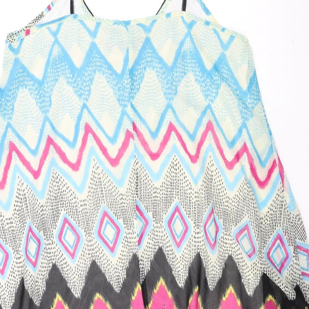 Boohoo Womens Multicoloured Geometric Trapeze & Swing Size 10