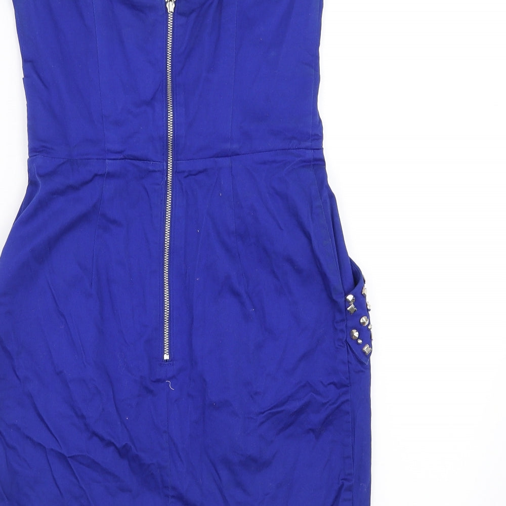 Lipsy Womens Blue Mini Size 8