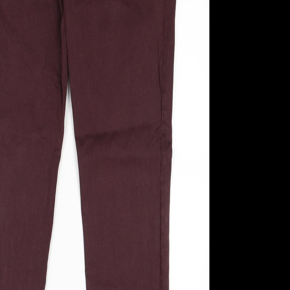 Papaya Womens Red Denim Skinny Jeans Size 12 L28 in