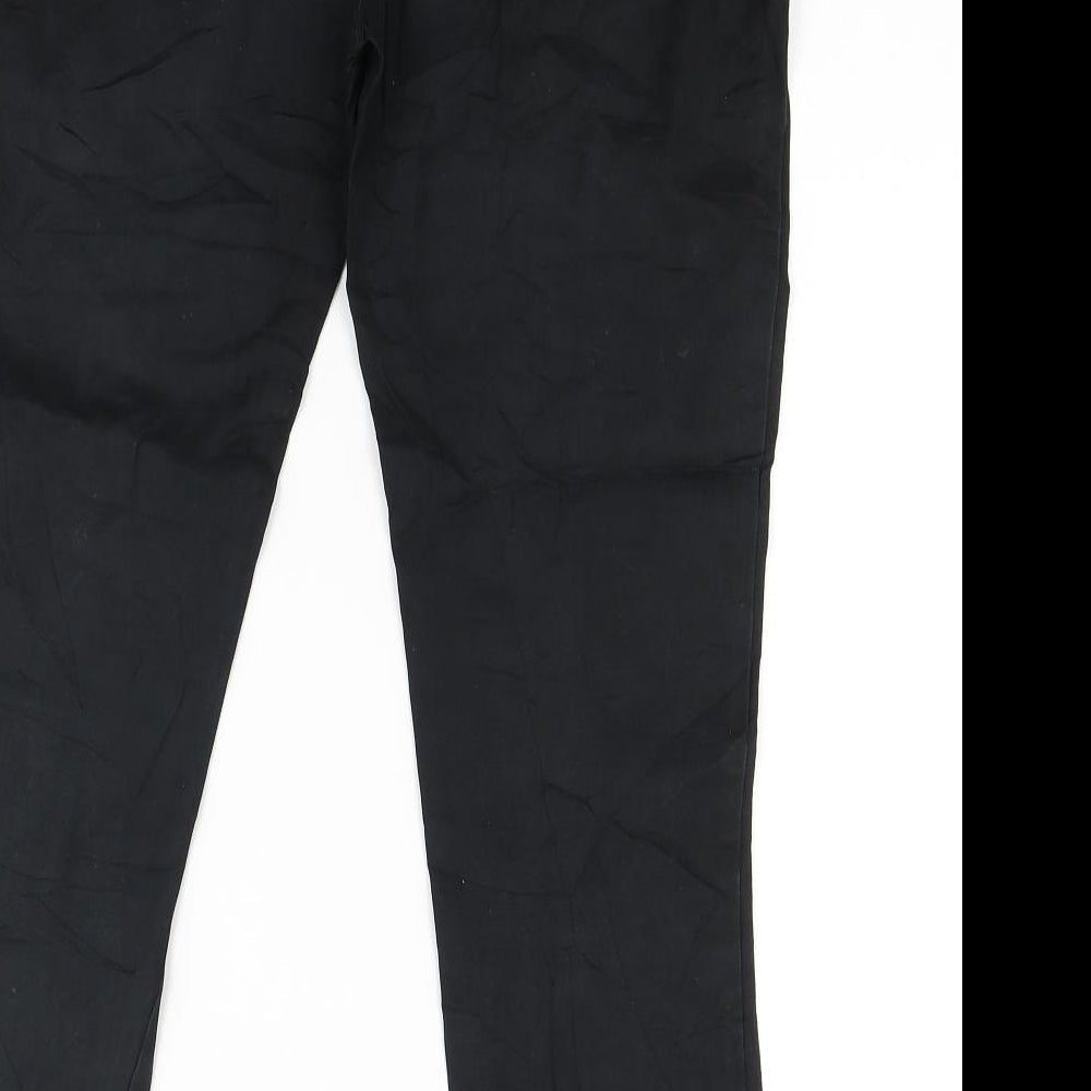 Preworn Womens Black Trousers Size 10 L25 in
