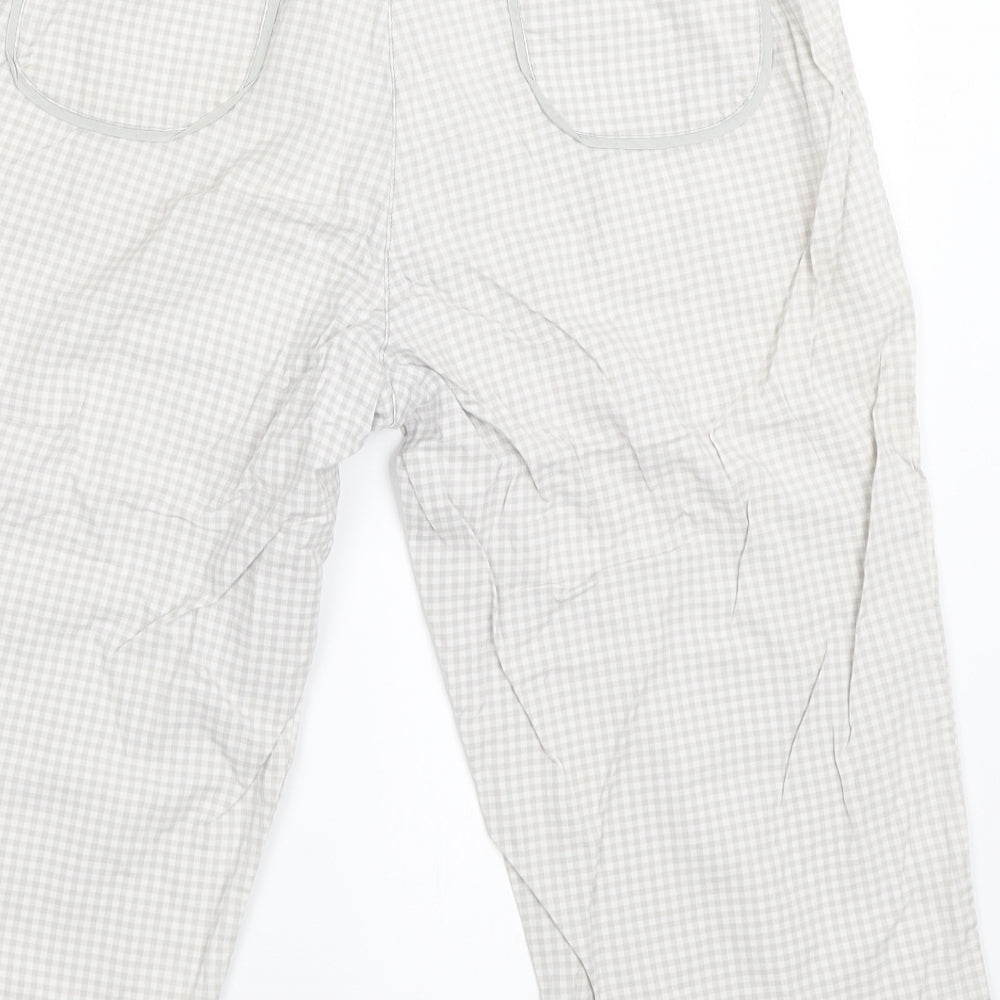 Emreco Womens Grey Check Cropped Trousers Size 12