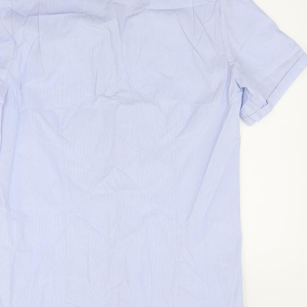 Dimensions Mens Blue Button-Up Size 16