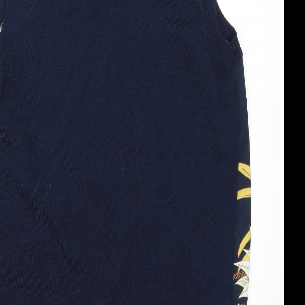 NEXT Womens Blue Floral Basic Tank Size 10