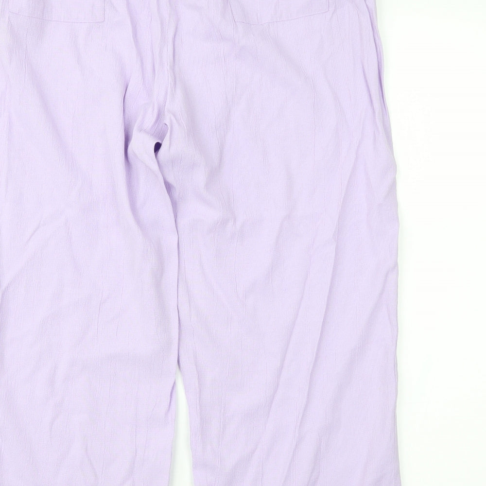 Janique Womens Purple Cropped Trousers Size L L23 in