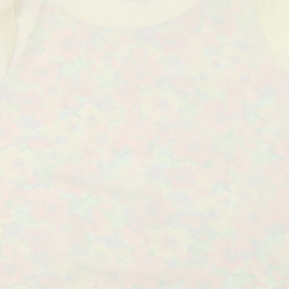 Neon Rose Womens Ivory Floral Basic Blouse Size 12