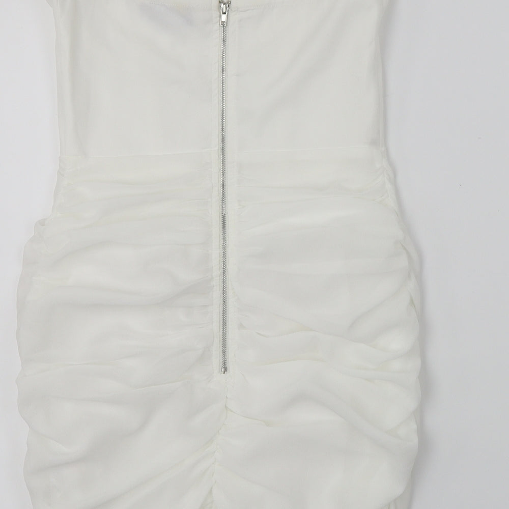 PRETTYLITTLETHING Womens White Bodycon Size 8