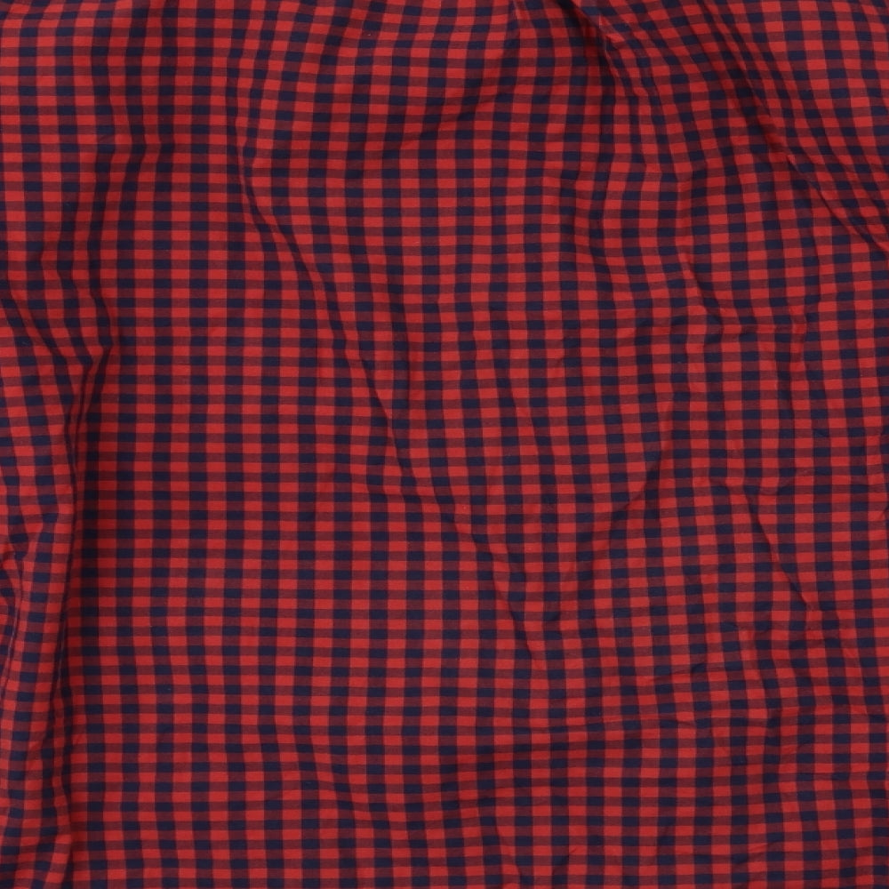 H&M Mens Red Check Button-Up Size M