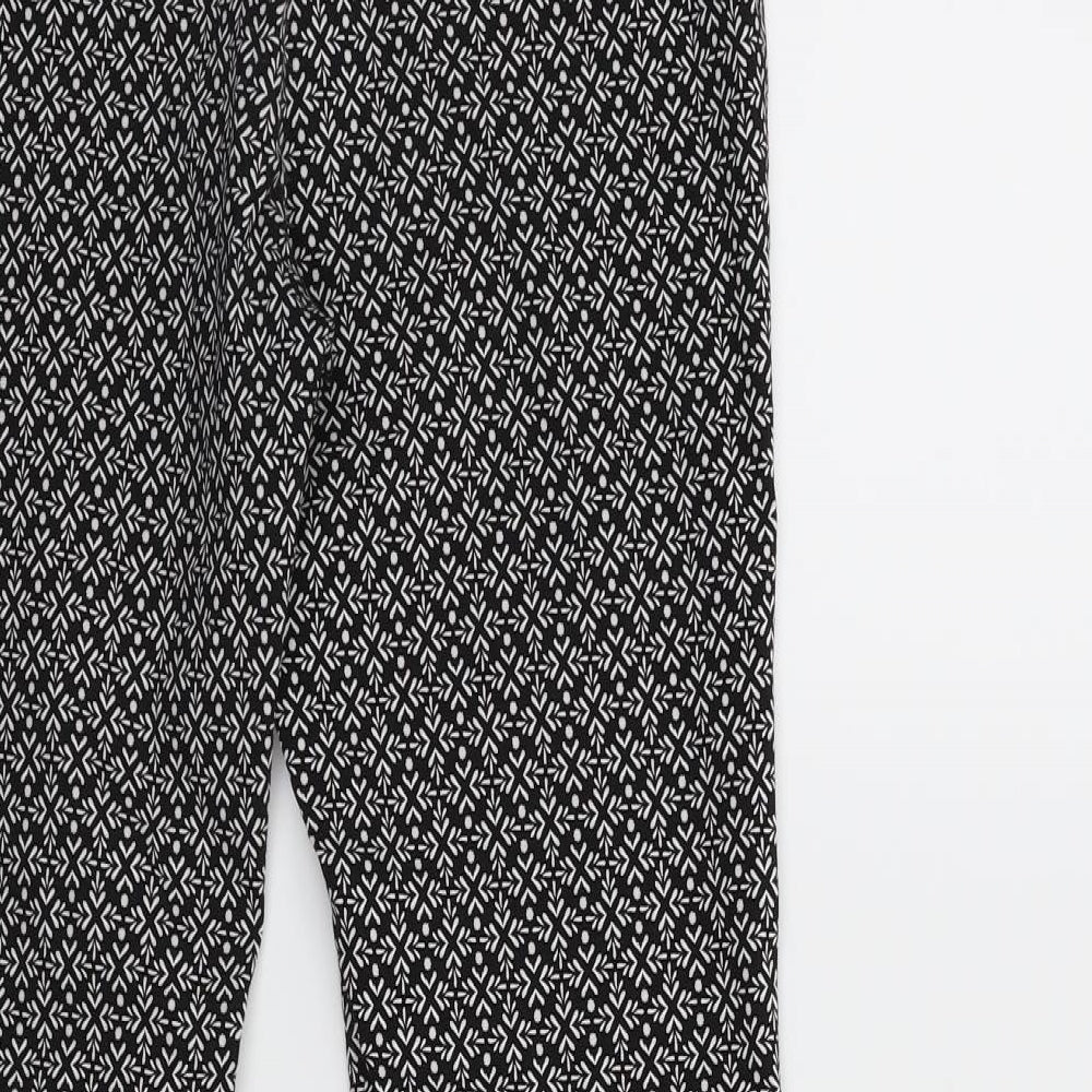 Atmosphere Womens Black Geometric Trousers Size 12 L27 in