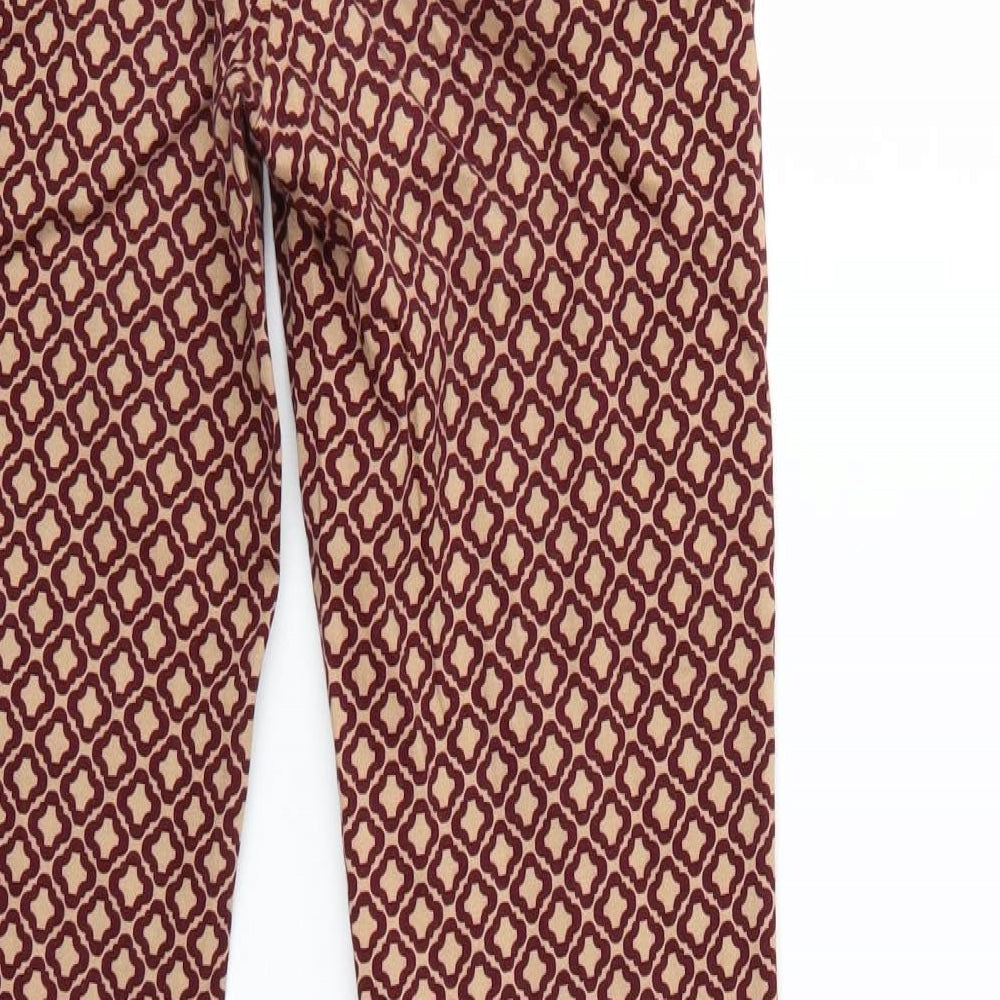 H&M Womens Multicoloured Geometric Trousers Size 6 L28 in