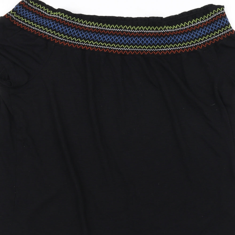Papaya Womens Black Basic T-Shirt Size 14