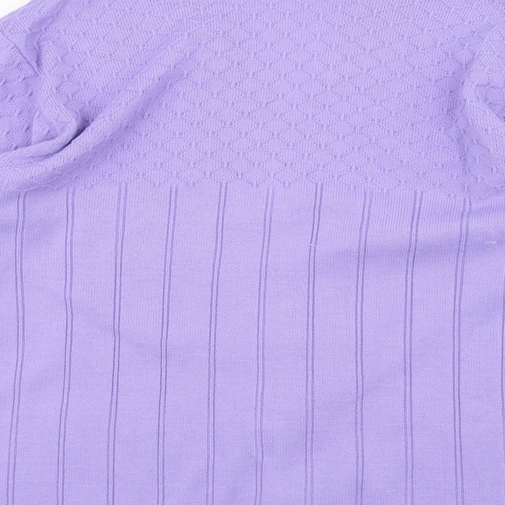 Capers Womens Purple Knit Jacket Coatigan Size 2XL