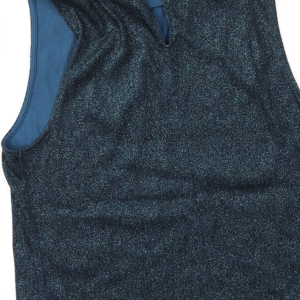Topshop Womens Blue Basic T-Shirt Size 10