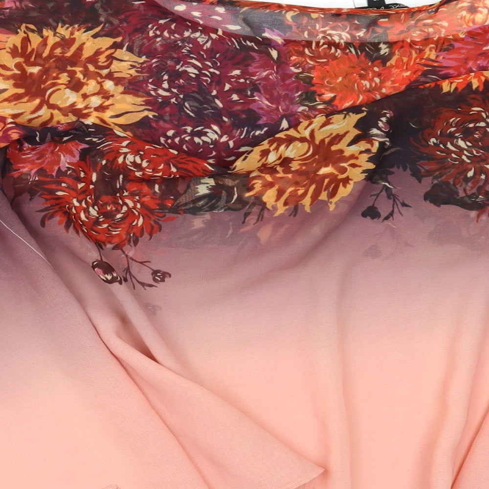 NEXT Womens Orange Floral Tunic Blouse Size 10