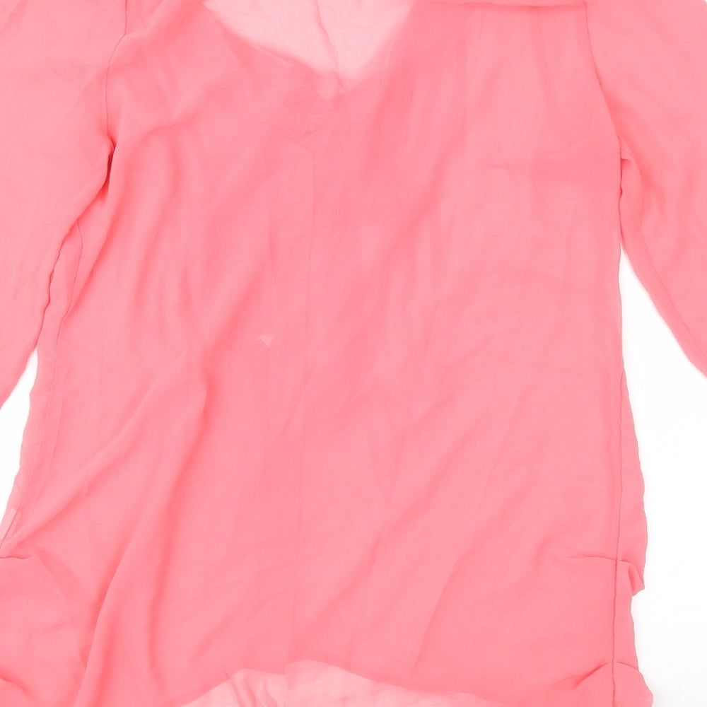 Fury Womens Pink Chiffon Basic Blouse Size S