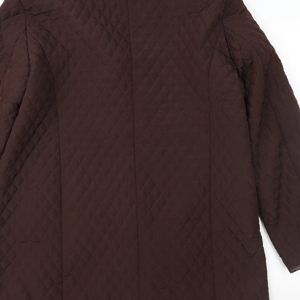 Y.B.C Womens Brown Overcoat Coat Size L