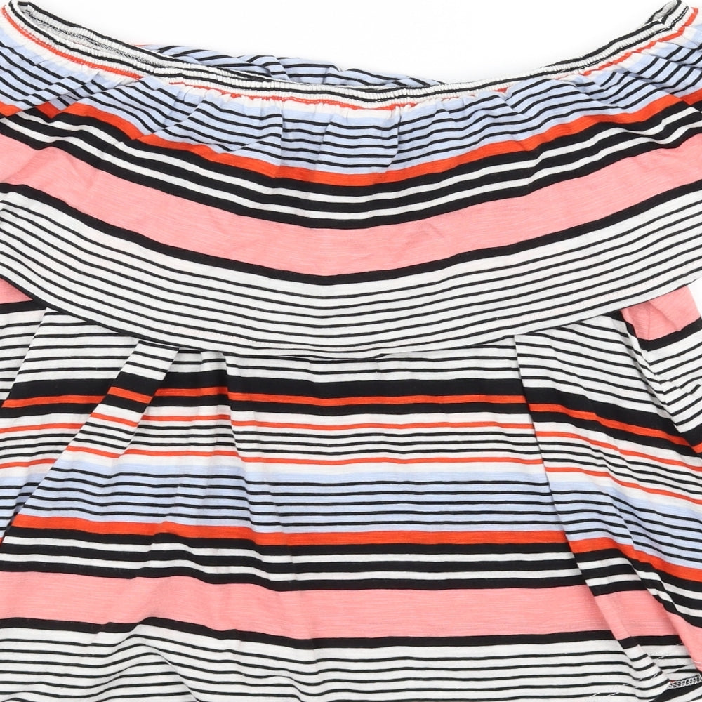 New Look Womens Multicoloured Striped Basic Blouse Size 10