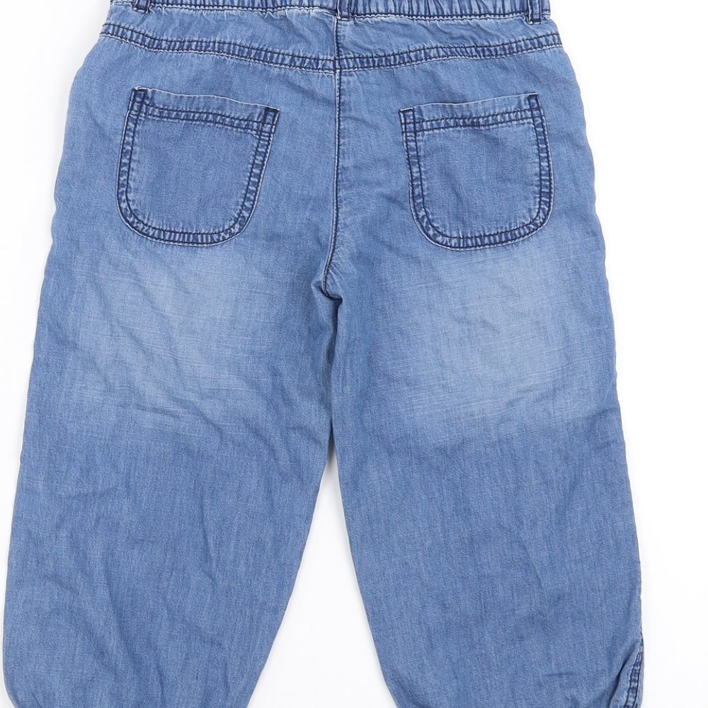 kihawo Girls Blue Denim Cropped Trousers Size 9 Months