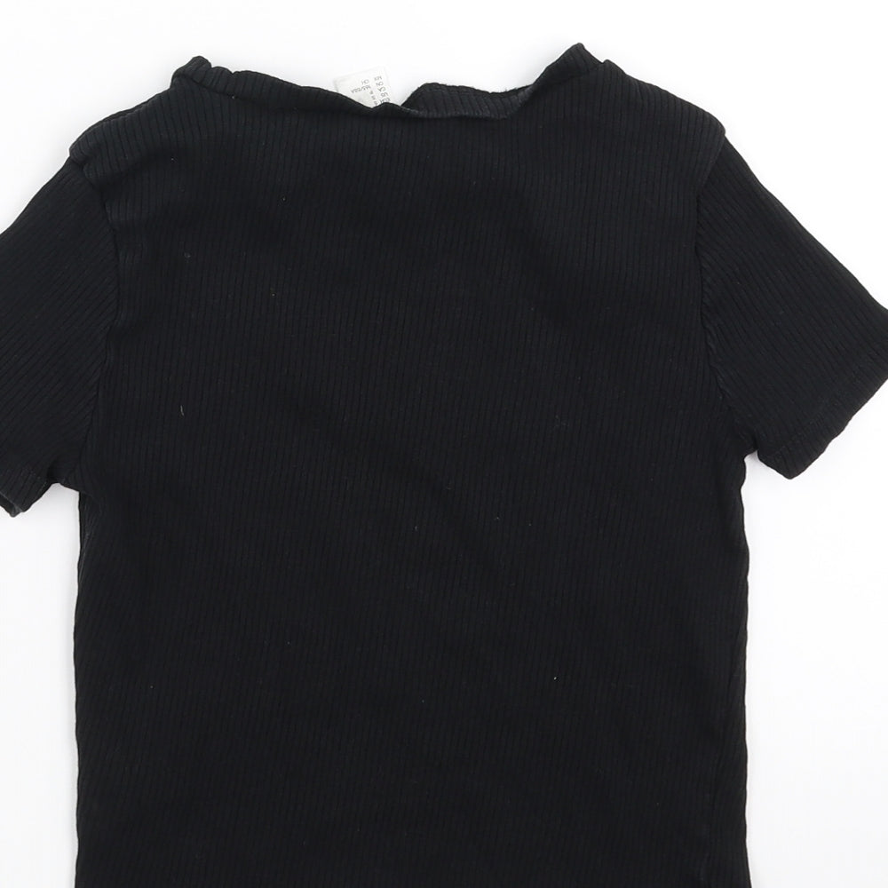Divided by H&M Womens Black Cropped T-Shirt Size S