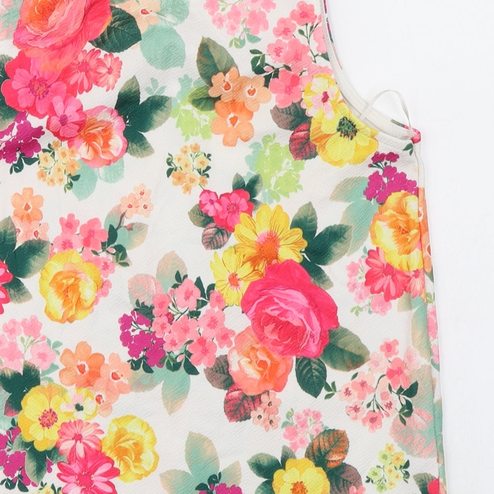 Quiz Womens White Floral Basic Tank Size 6