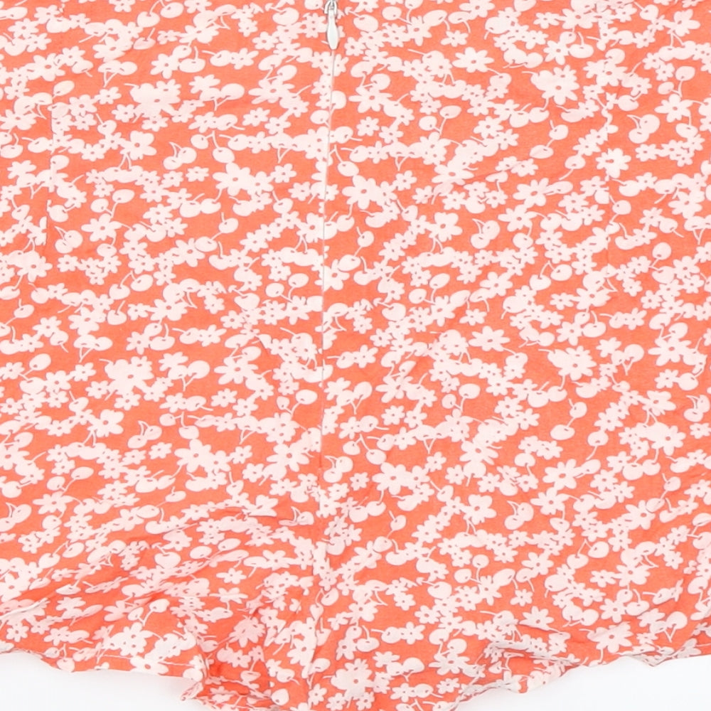 Parisian Collection Womens Orange Floral Hot Pants Shorts Size 8