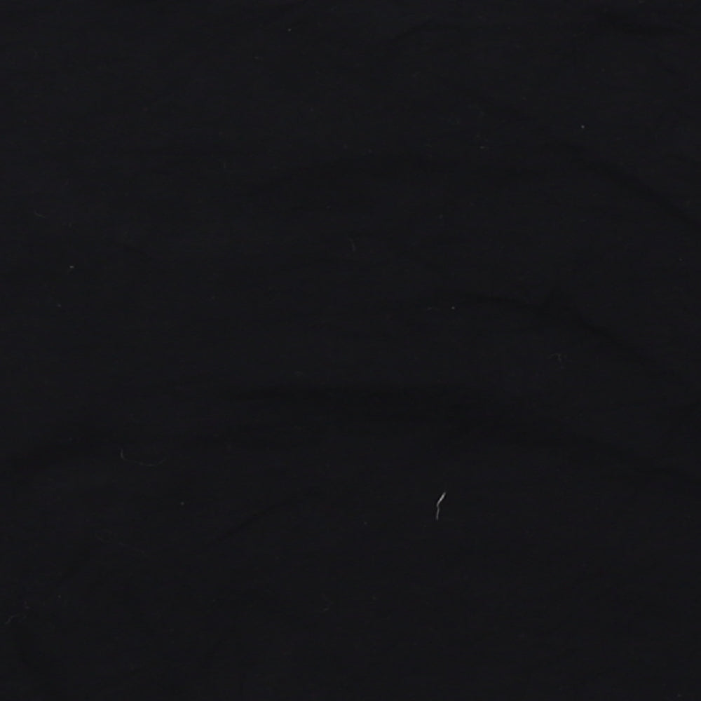 Select Womens Black Cropped T-Shirt Size 12 - Distressed