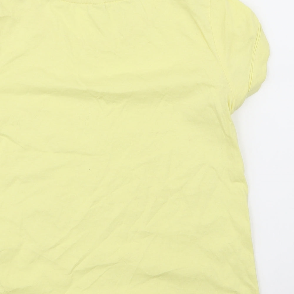 By Henry Holland Womens Yellow Floral Basic T-Shirt Size 6