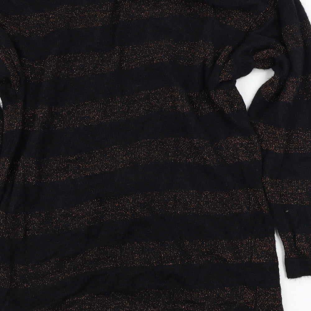 Your Sixth Sense Womens Black Striped Cardigan Jumper Size 12